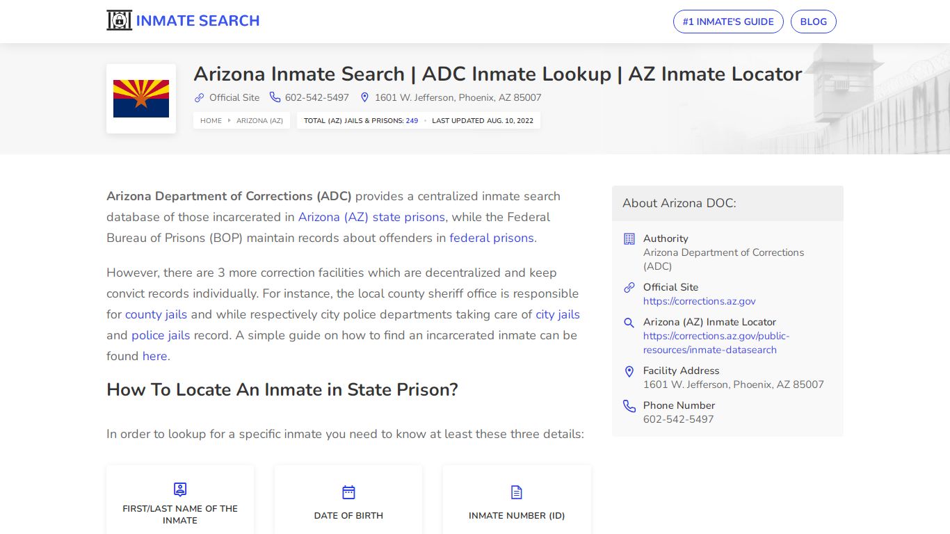 Arizona Inmate Search | ADC Inmate Lookup | AZ Inmate Locator